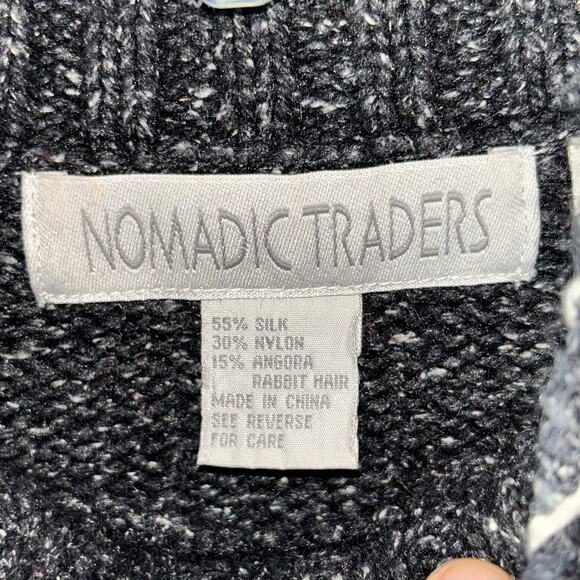 NOMADIC TRADERS GREY SNOWFLAKE SWEATER SILK & ANGORA WOMEN'S Large - Picture 4 of 9
